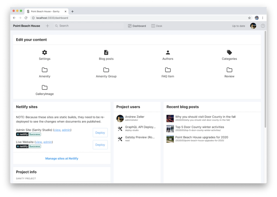 Sanity Studio with light theme Sanity Studio with light theme