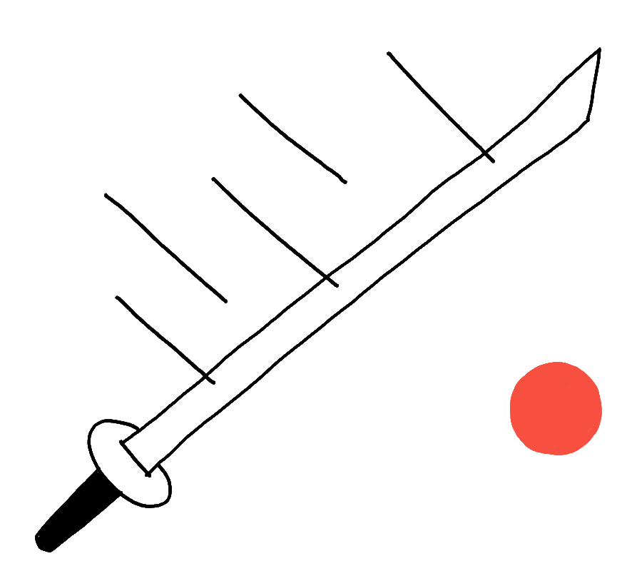 Katana slicing orange