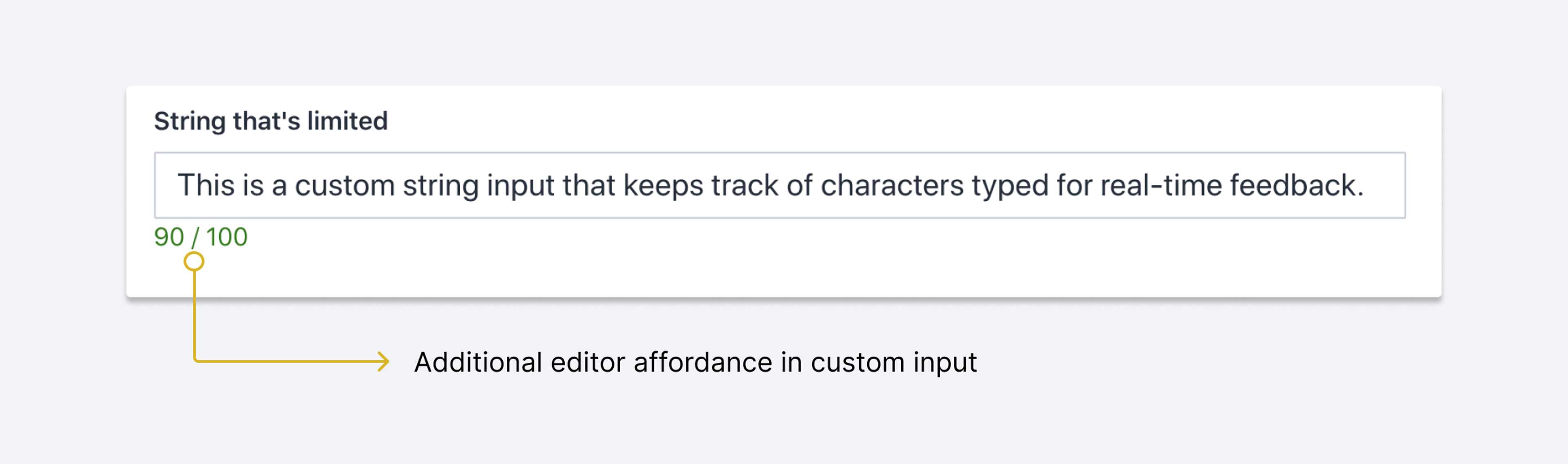 A sample custom string input