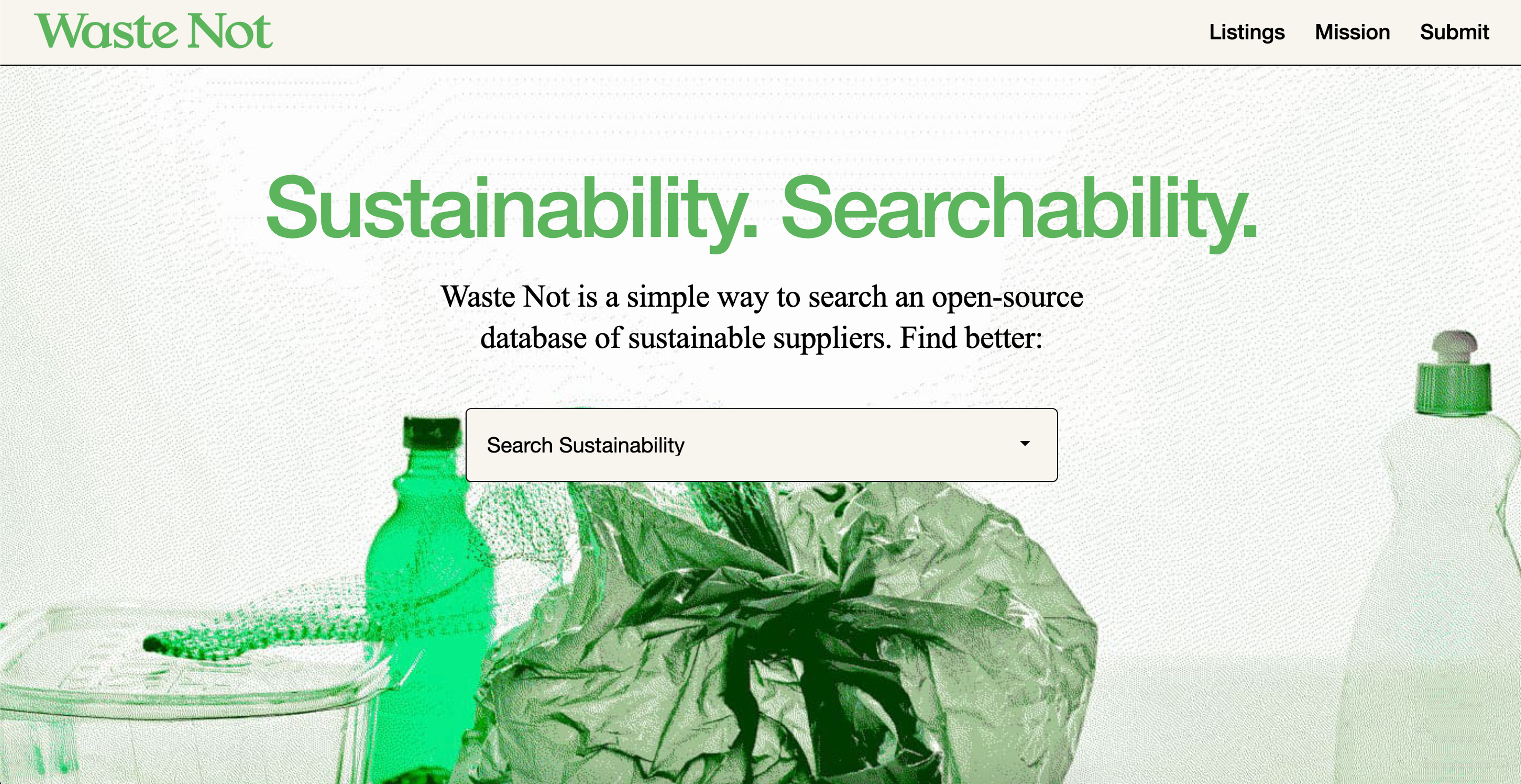 Front page of wastenot.world