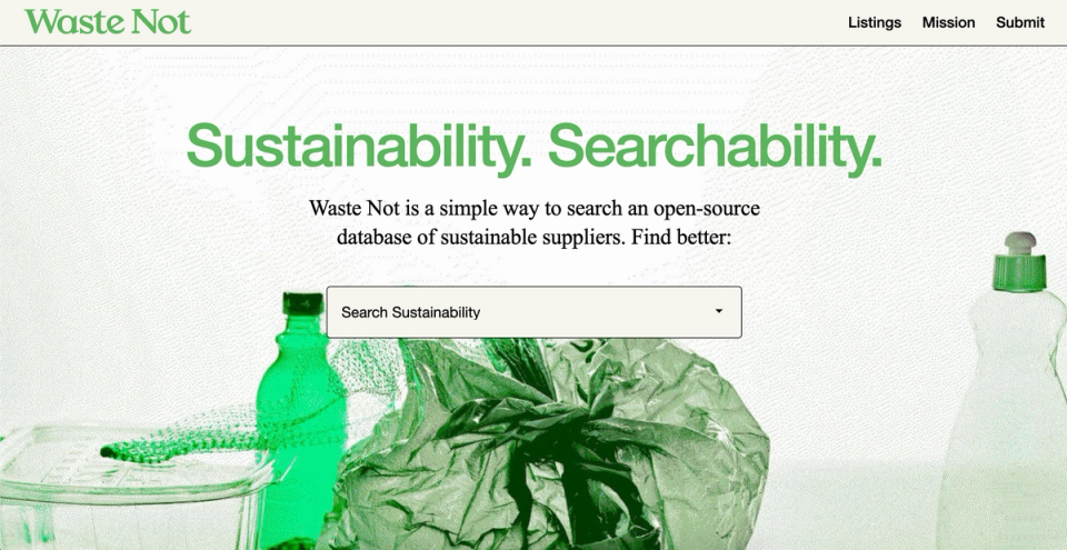 Front page of wastenot.world