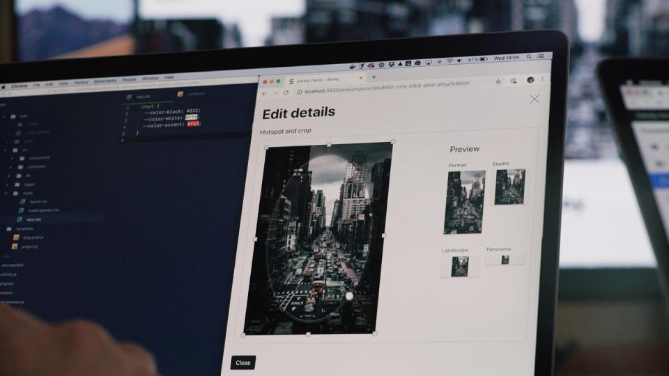 Close up of Sanity Studio with hotspot editing Close up of Sanity Studio with hotspot editing