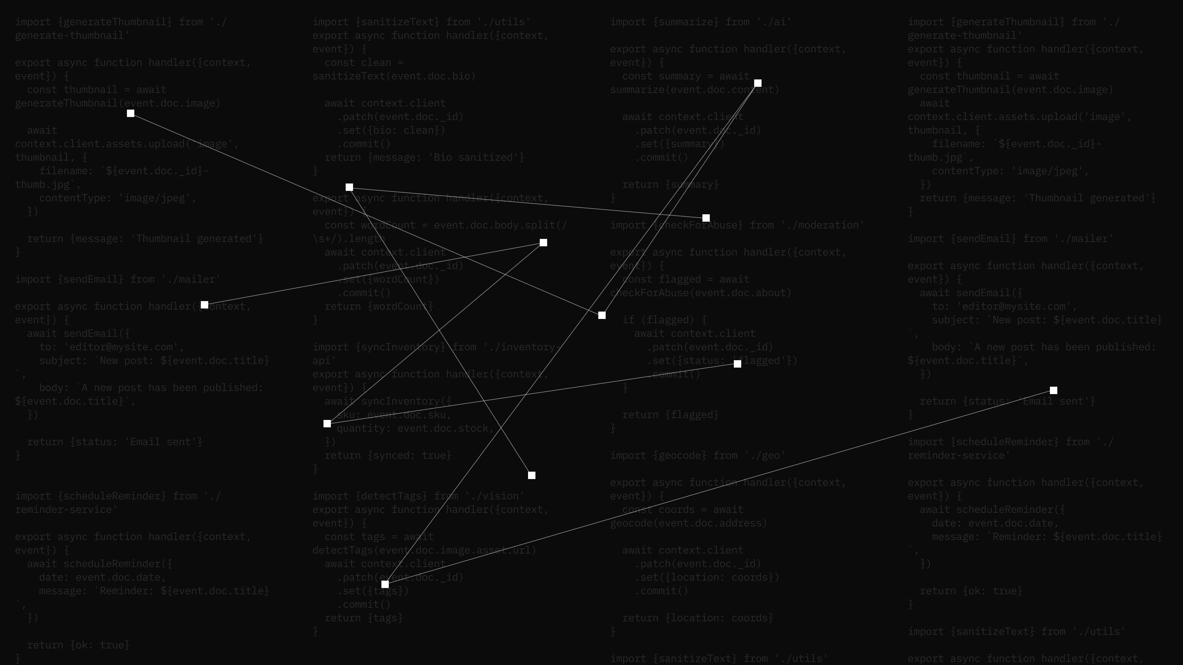 a black background with white lines and dots on it