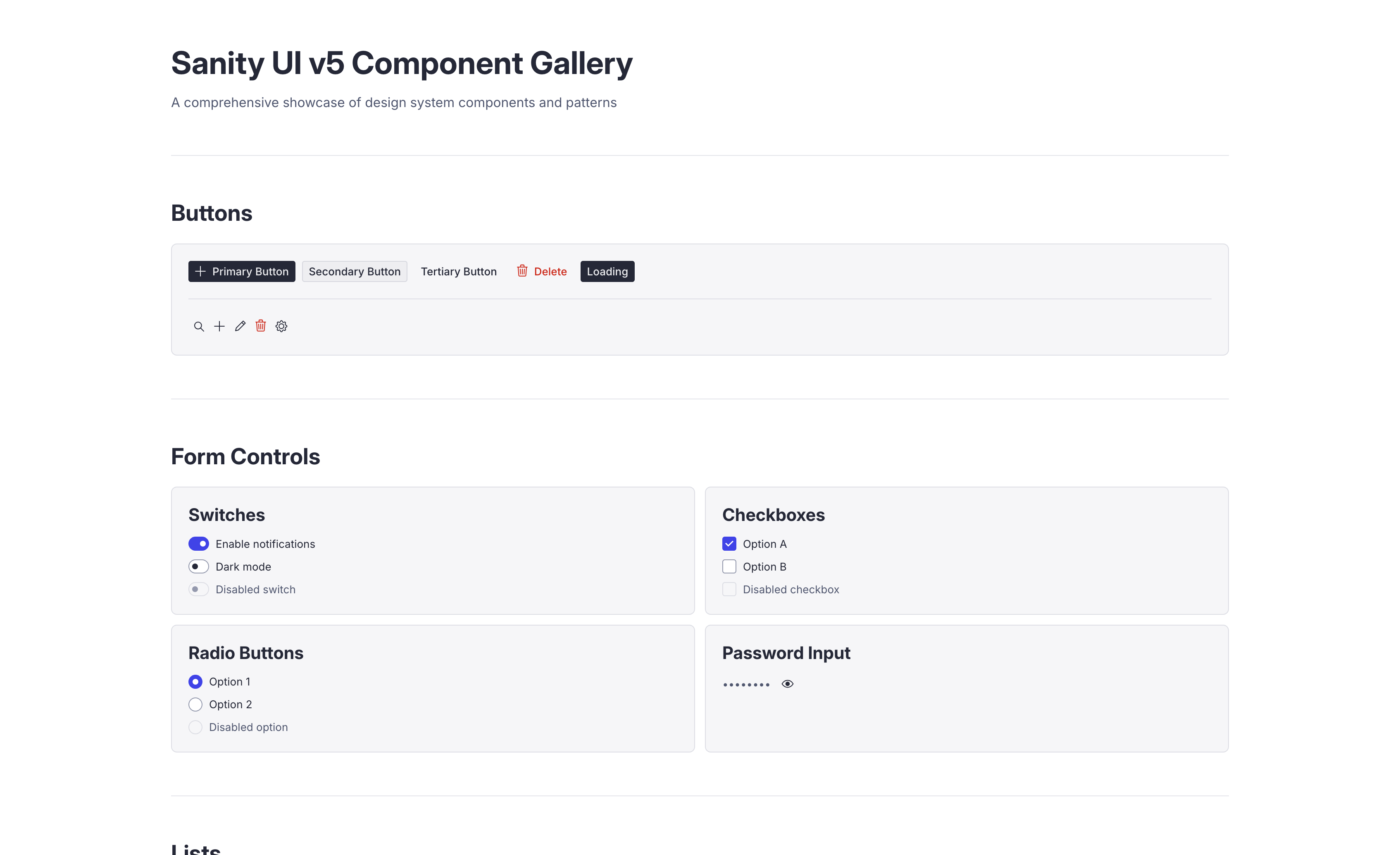 A screenshot of an interface created with Sanity UI from Claude Haiku 4.5 without linting or code chunks.