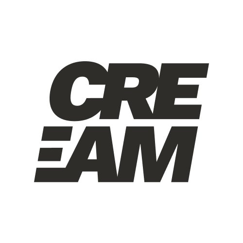 a black and white logo that says cre fam