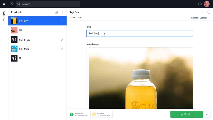 User interface: Sanity Studio