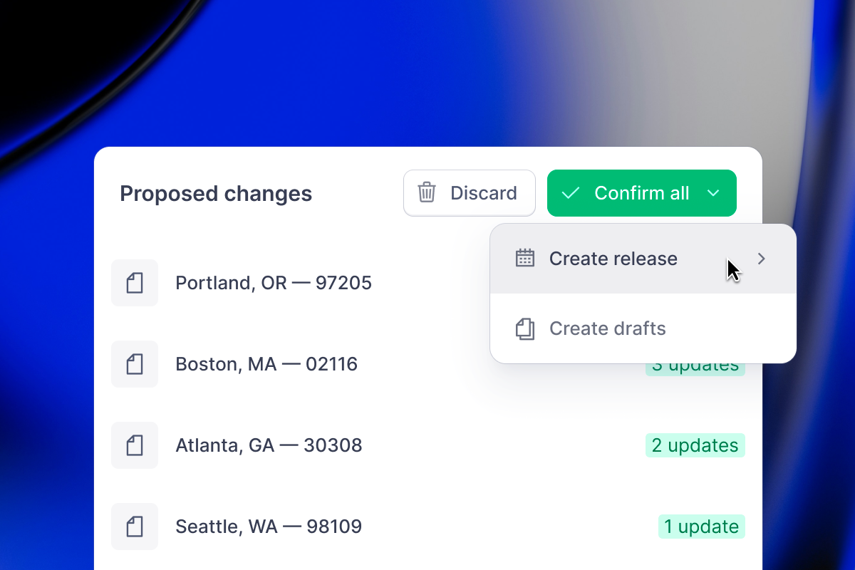 interface: Create release from agent proposal