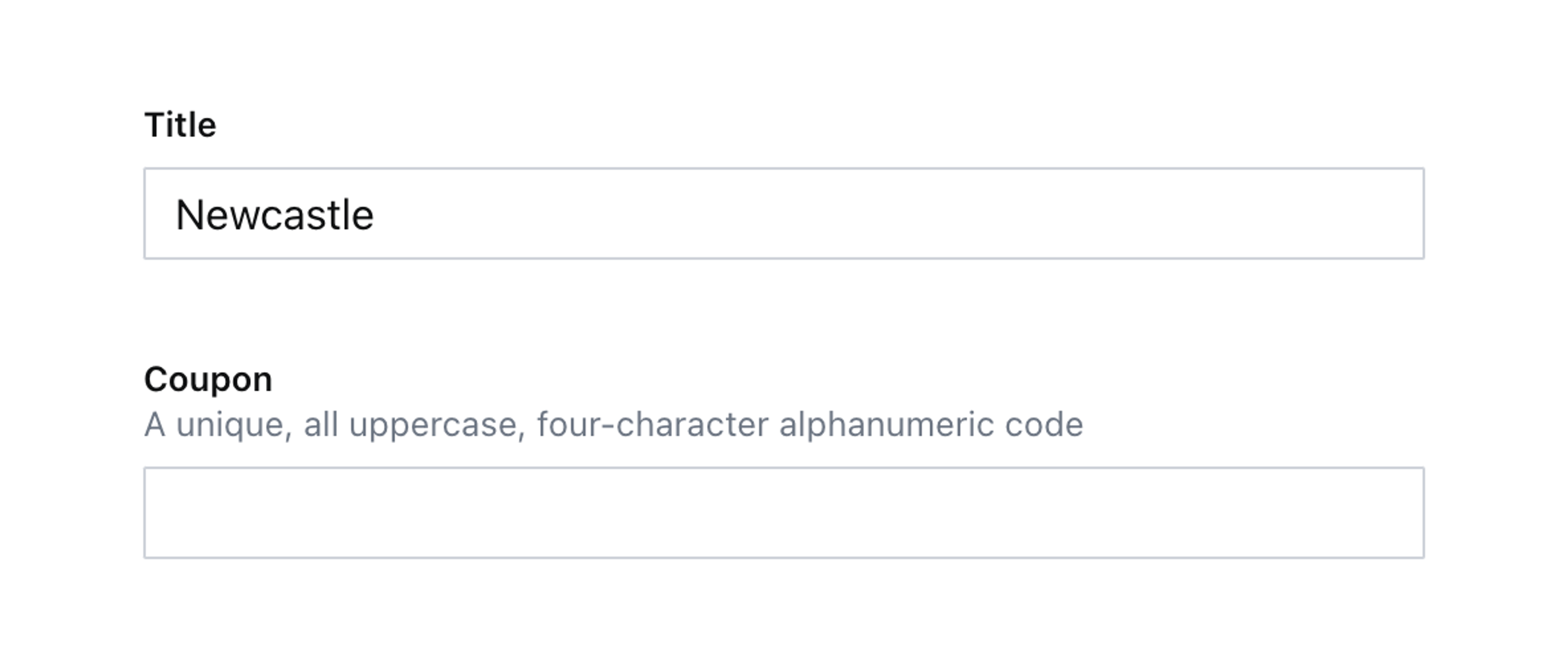 Two string fields with default functionality