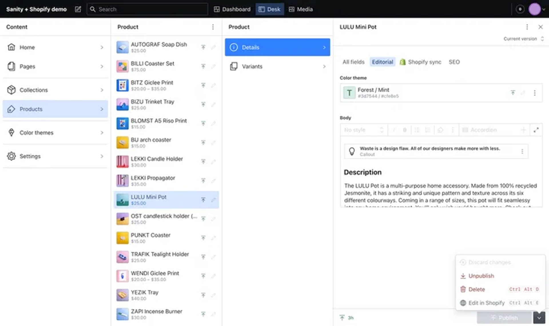 Screenshot of Shopify reference studio