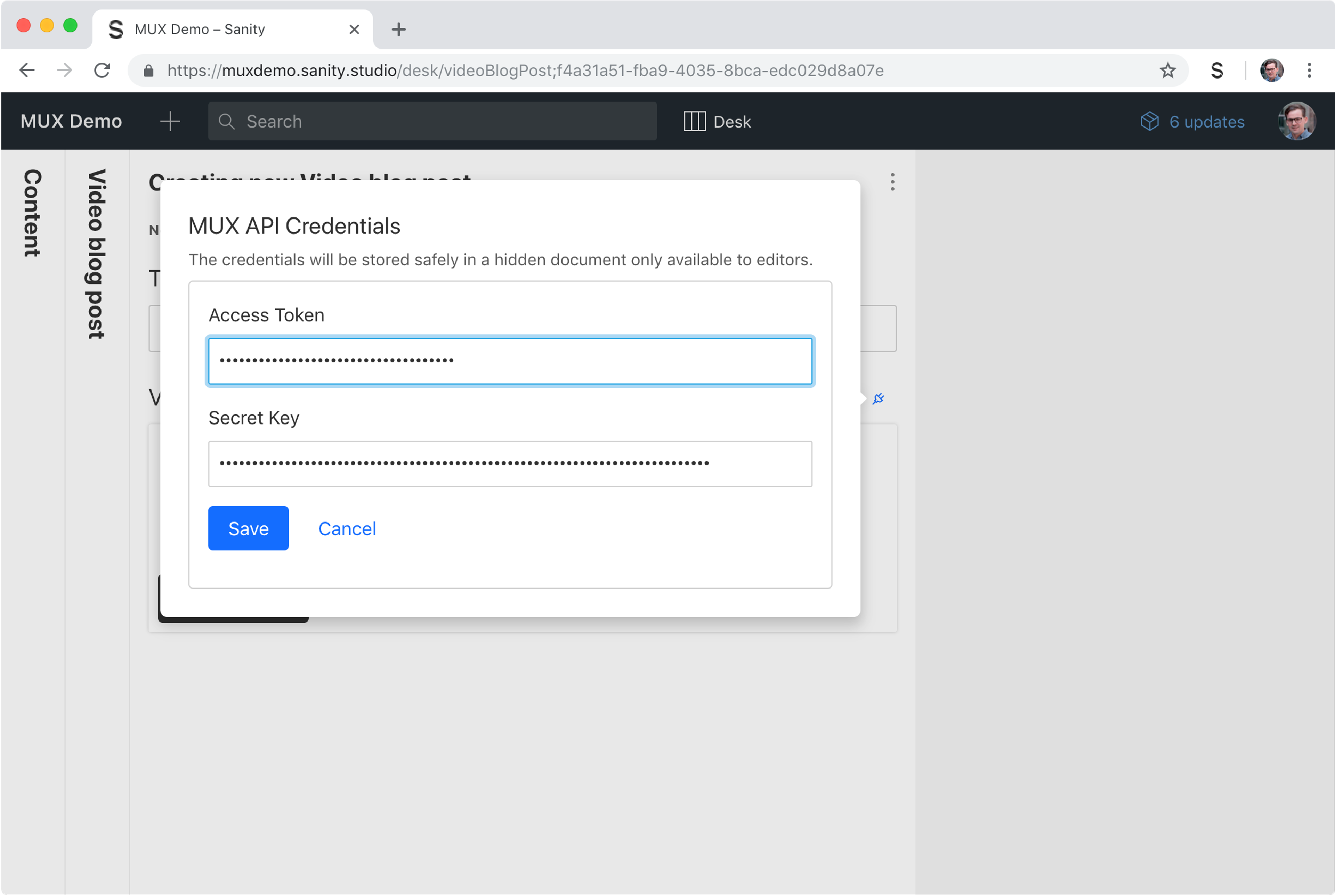 Mux API Credentials