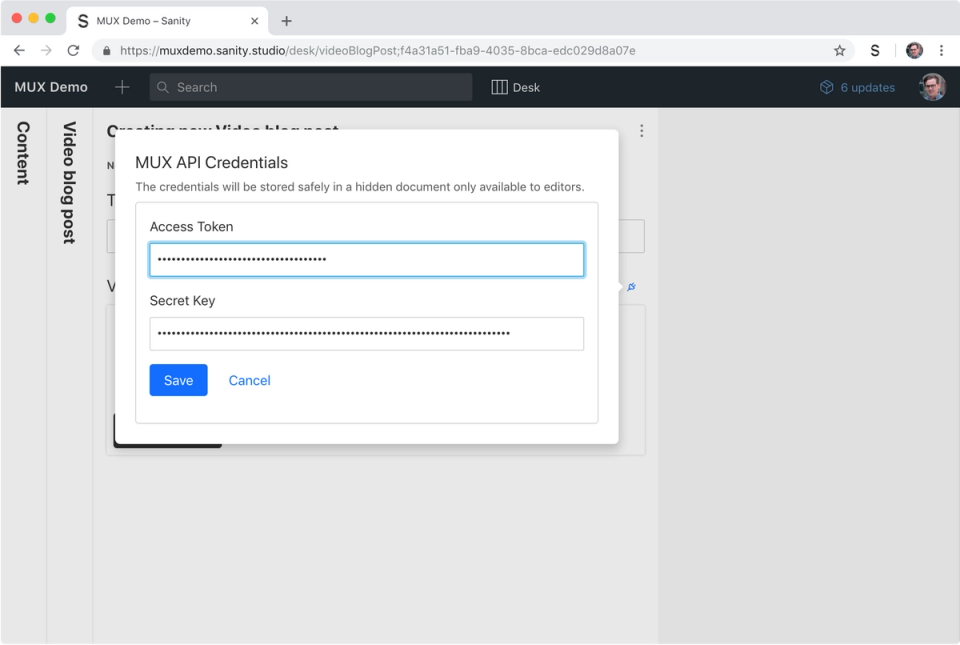 Mux API Credentials