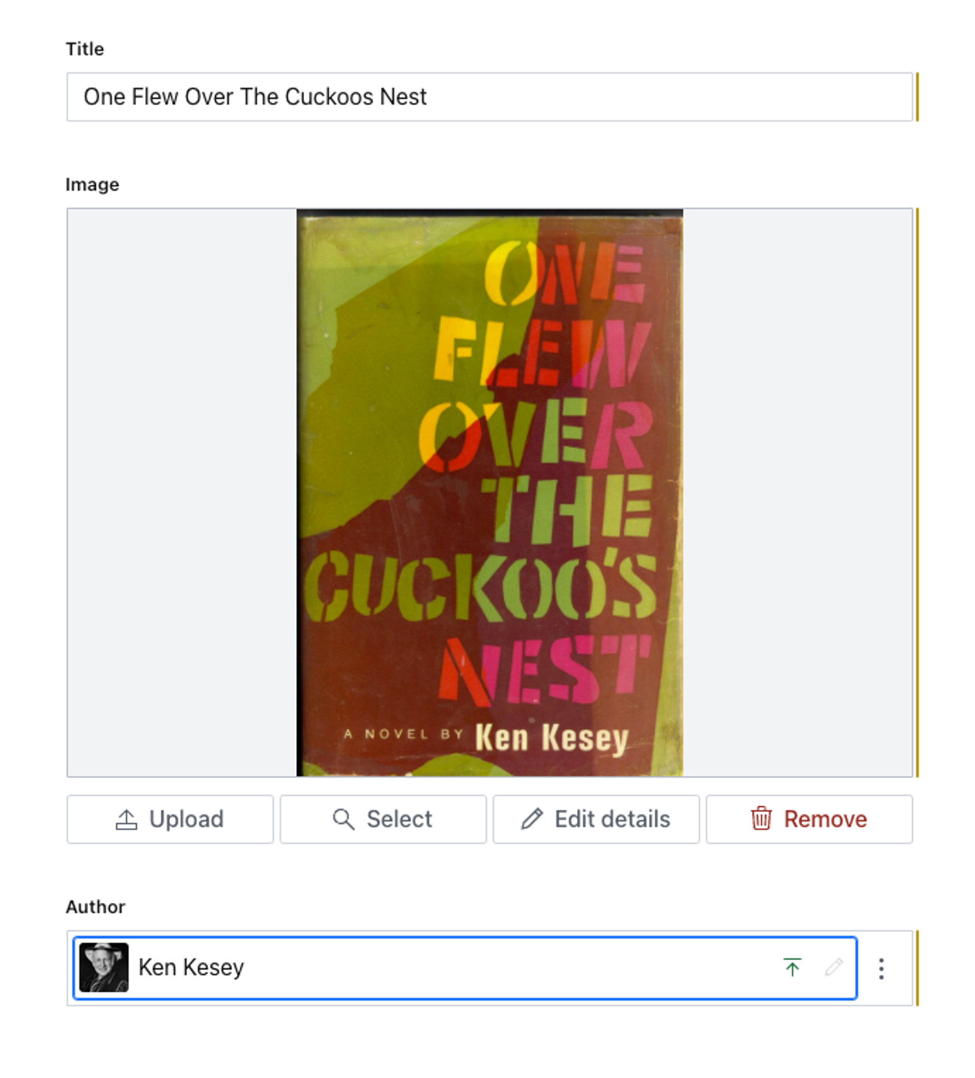 Screenshot from Sanity Studio