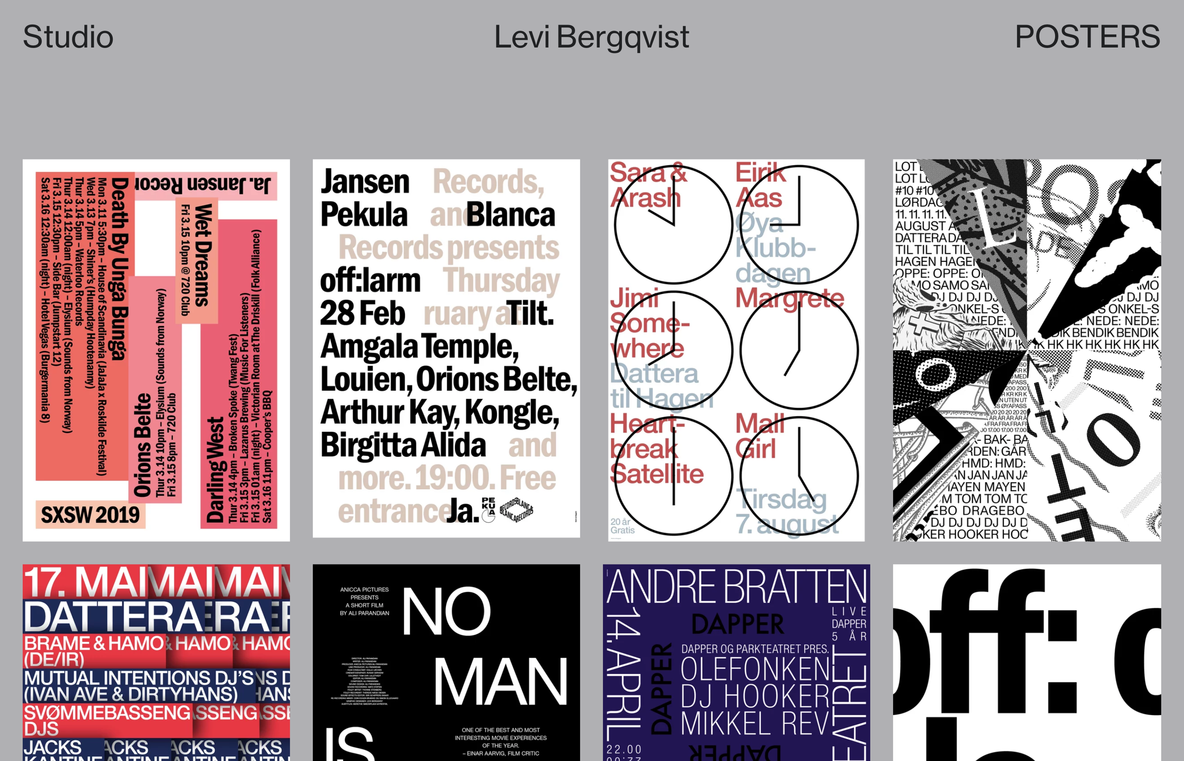 The poster page on Levi Bergqvist’s portfolio