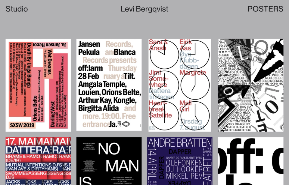 The poster page on Levi Bergqvist’s portfolio The poster page on Levi Bergqvist’s portfolio