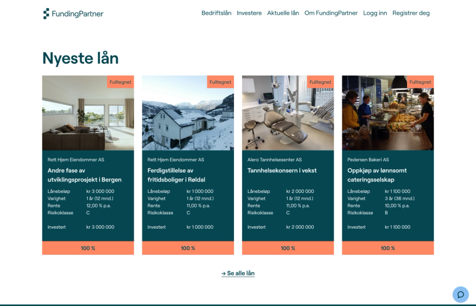 Funding Partner frontpage Funding Partner frontpage