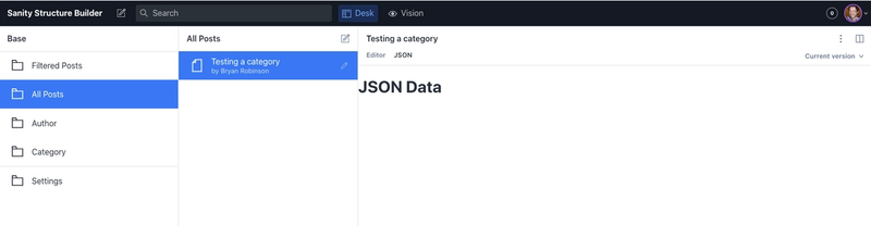 A blog post showing the H1 "JSON Data"