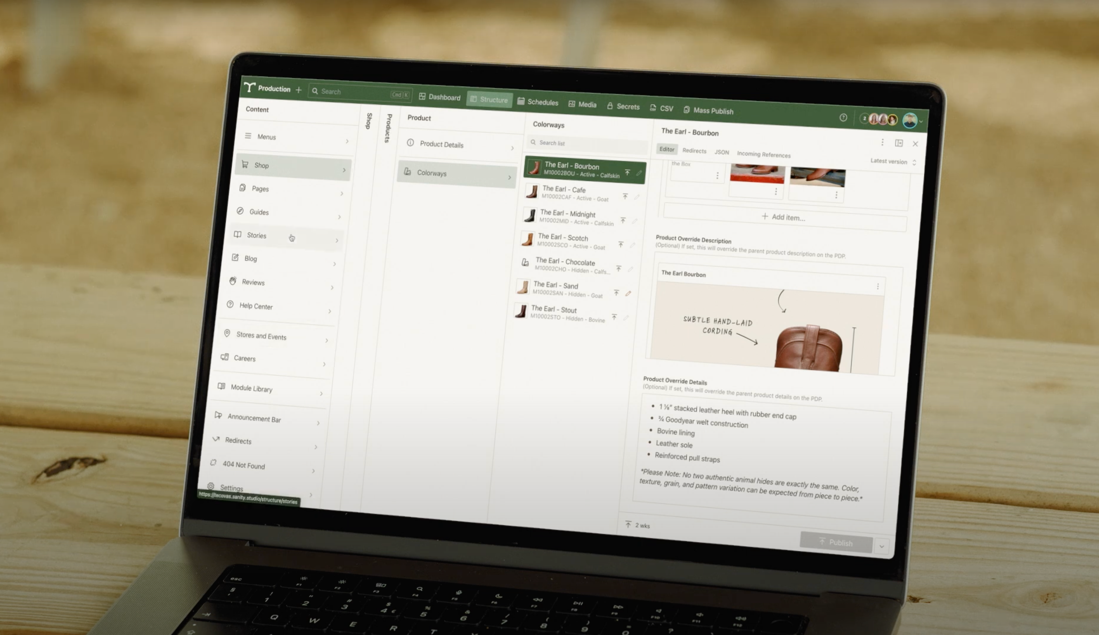 Colorways in Tecovas