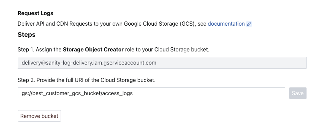 Request logs | Sanity Docs