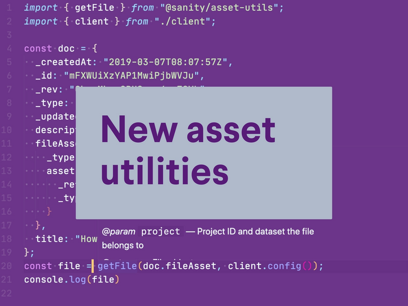 New asset utilities library for Sanity.io