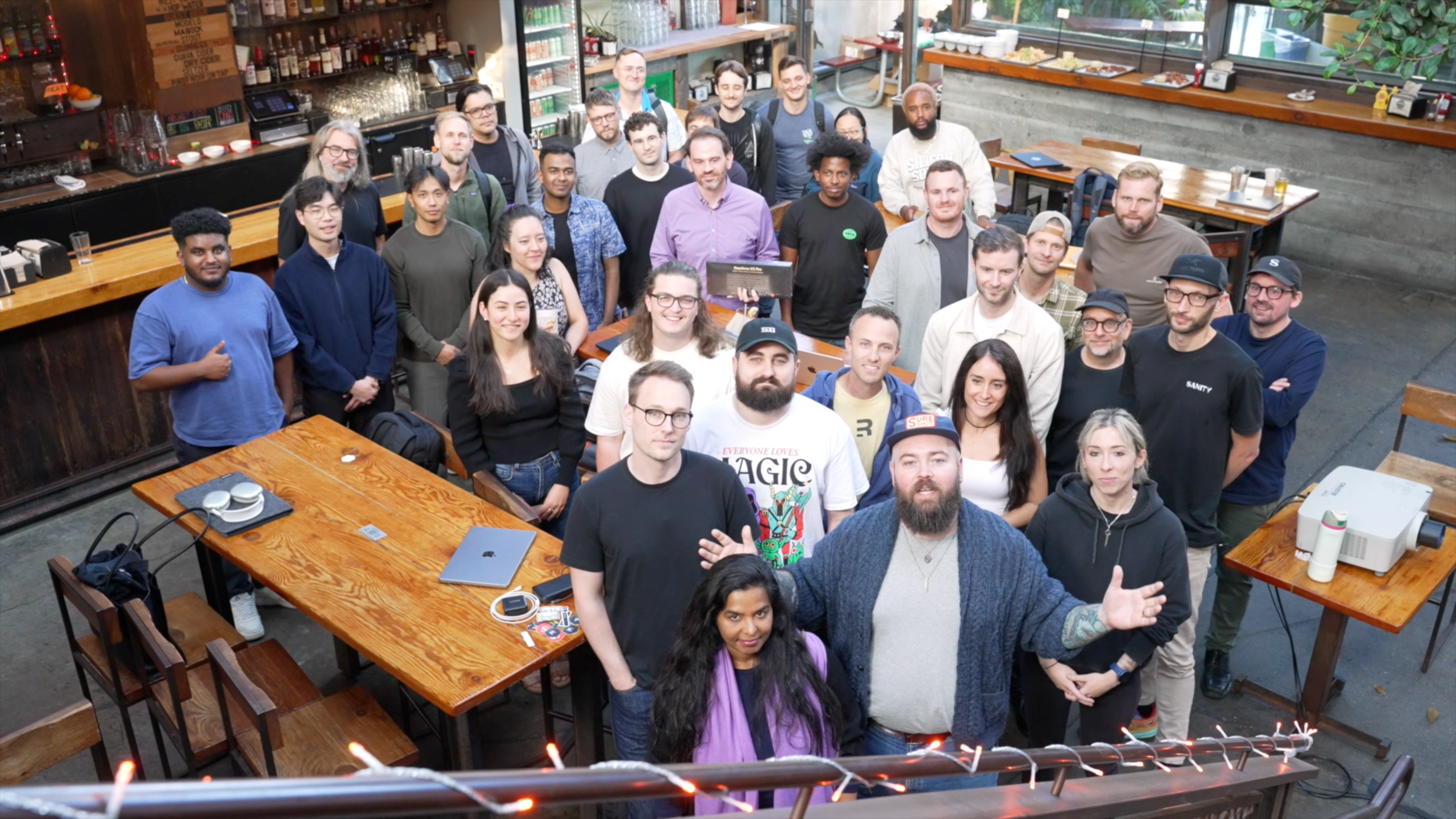 Group of people looking at the camera