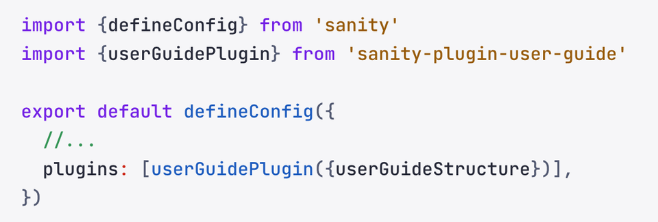 User Guide Plugin code