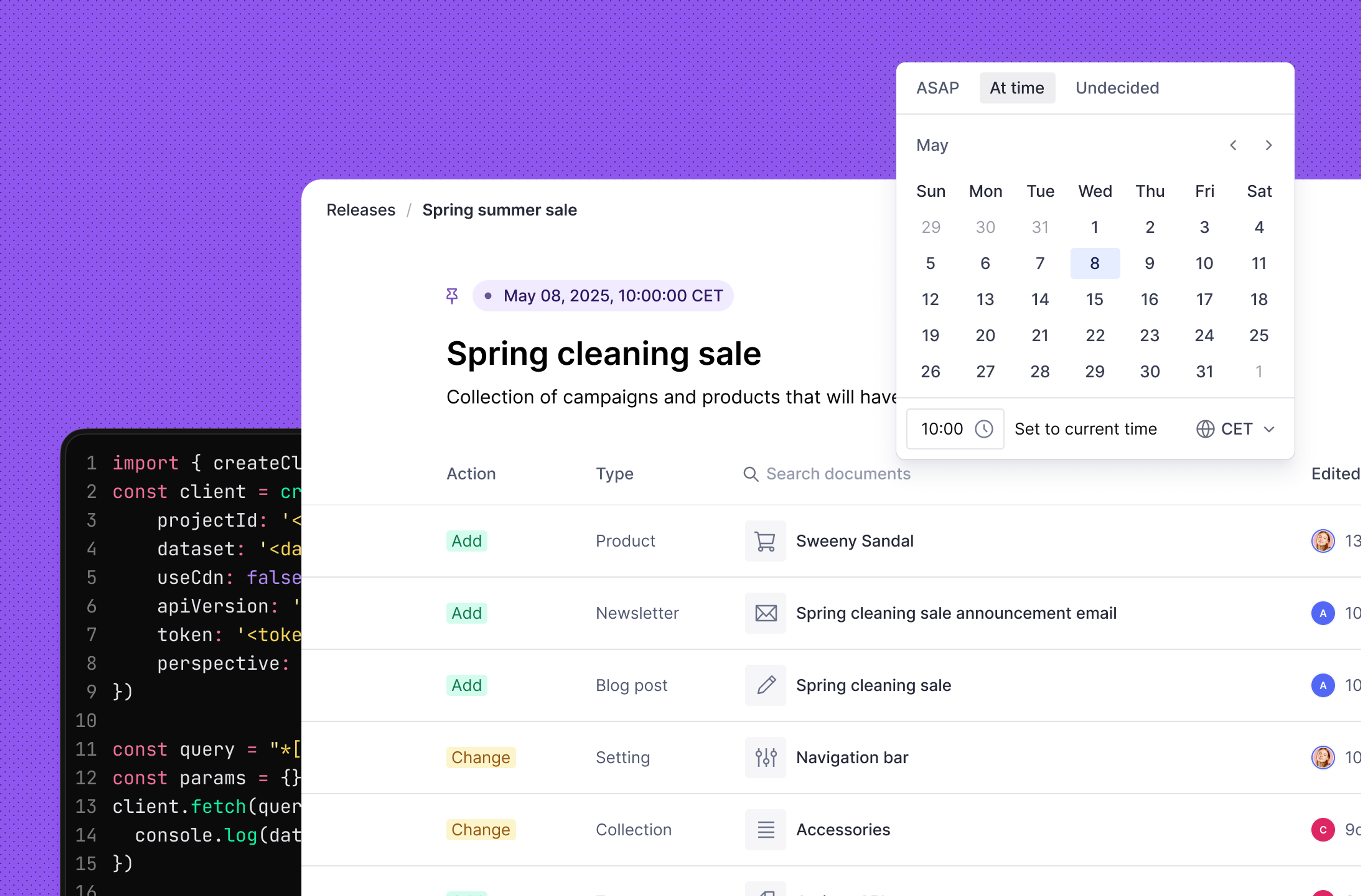 a screenshot of a spring cleaning sale calendar