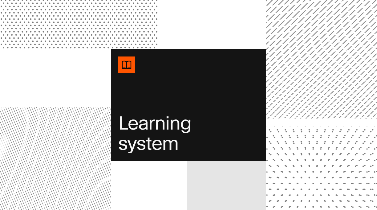 a black background with the words learning system on it