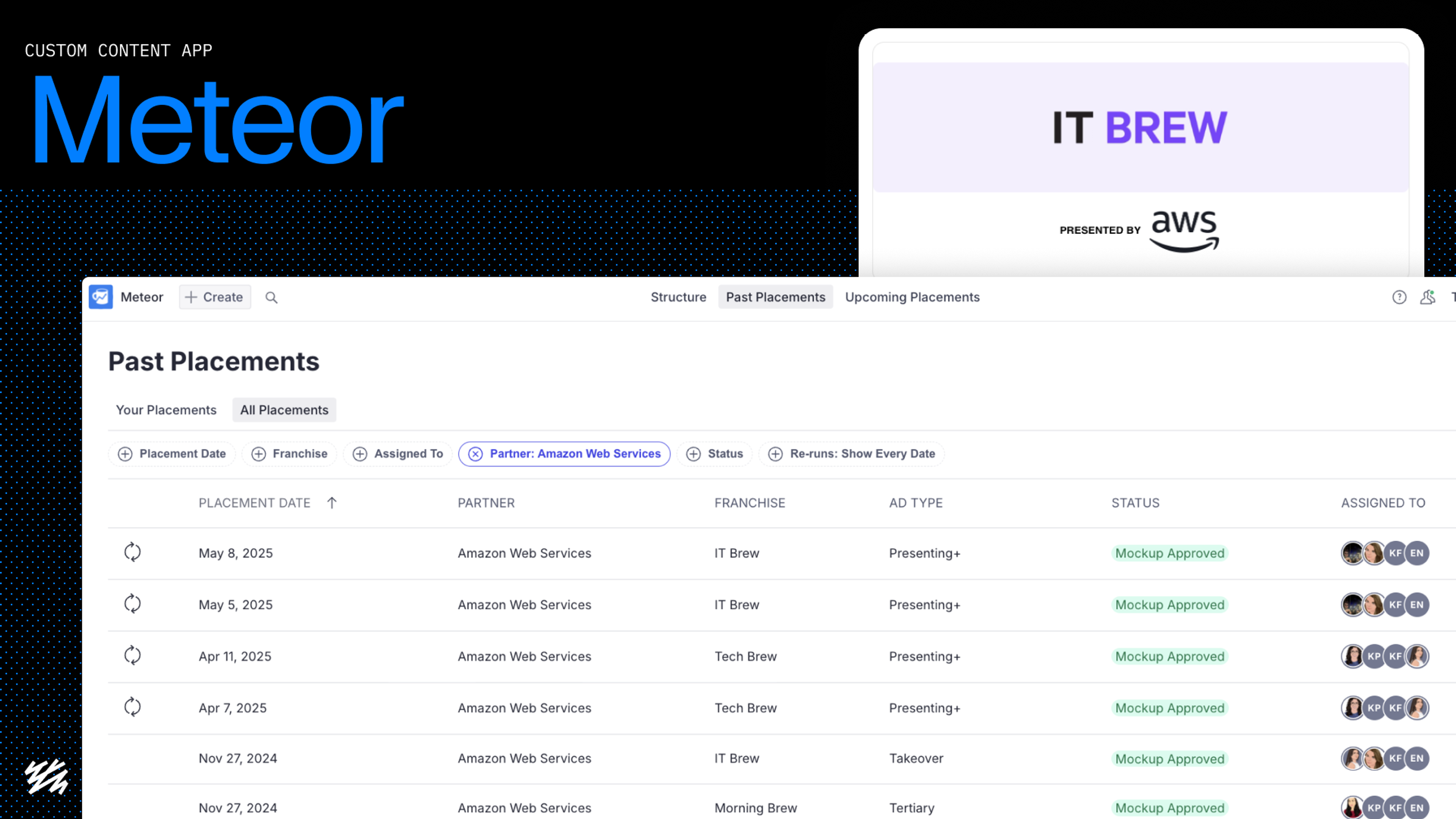 Meteor ad operations app: Manage partner campaigns, placements, and approvals