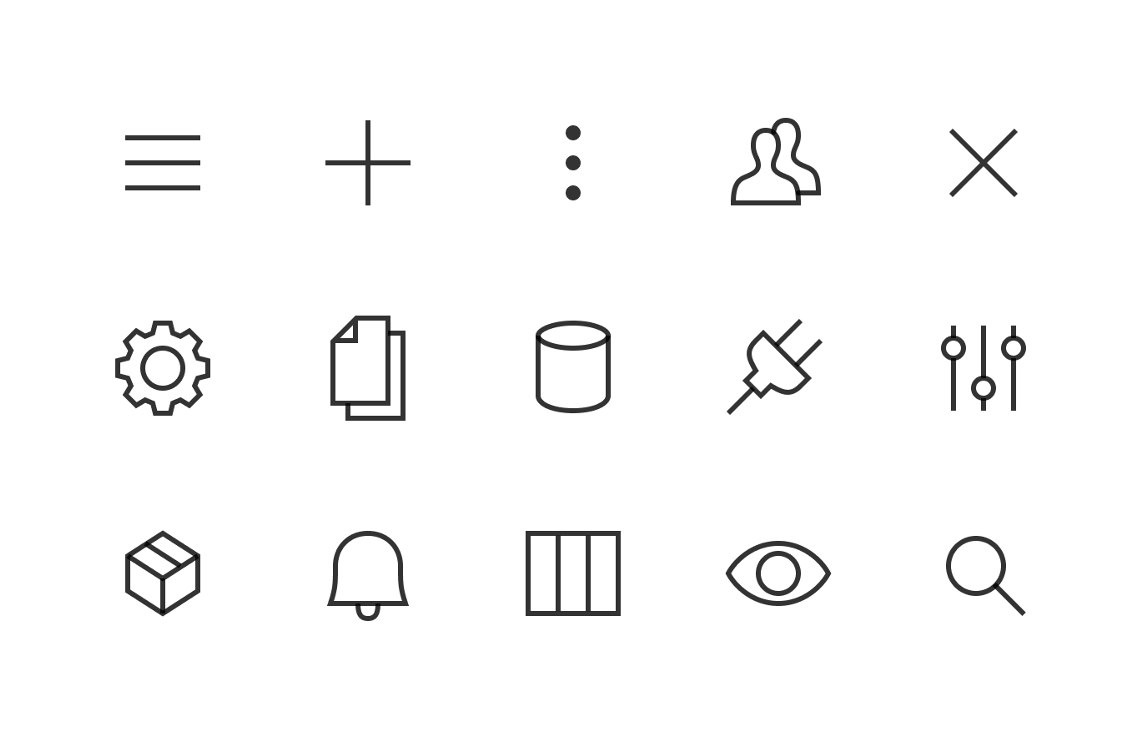 Custom icon set designed in-house