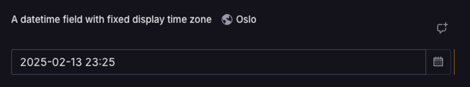 A Studio datetime field that displays its value in the Europe/Oslo time zone