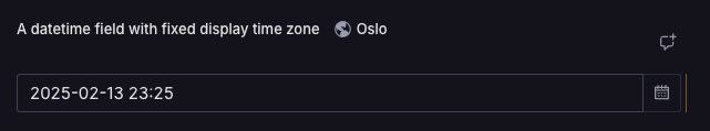 A Studio datetime field that displays its value in the Europe/Oslo time zone