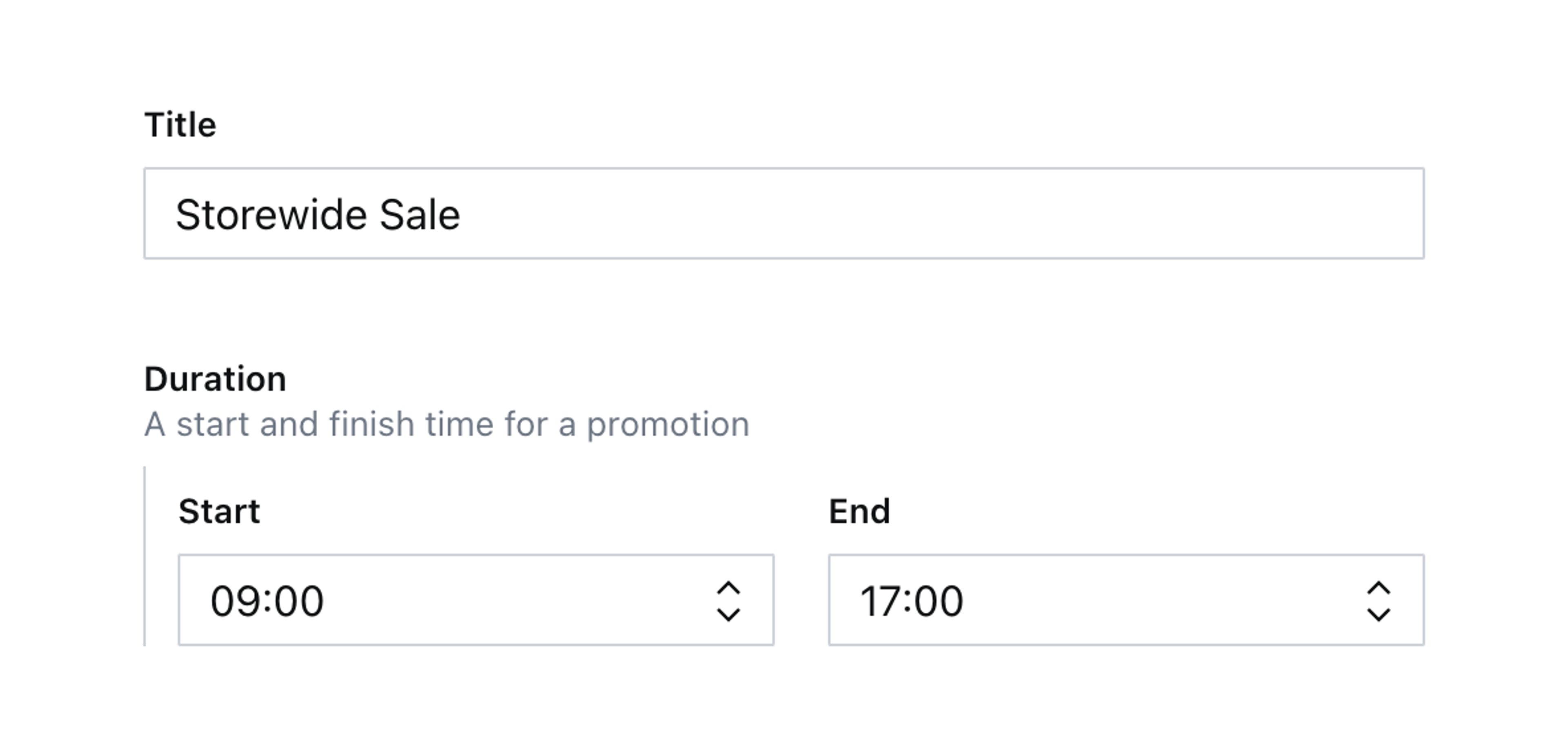 A string field and an object of two string fields with preconfigured options