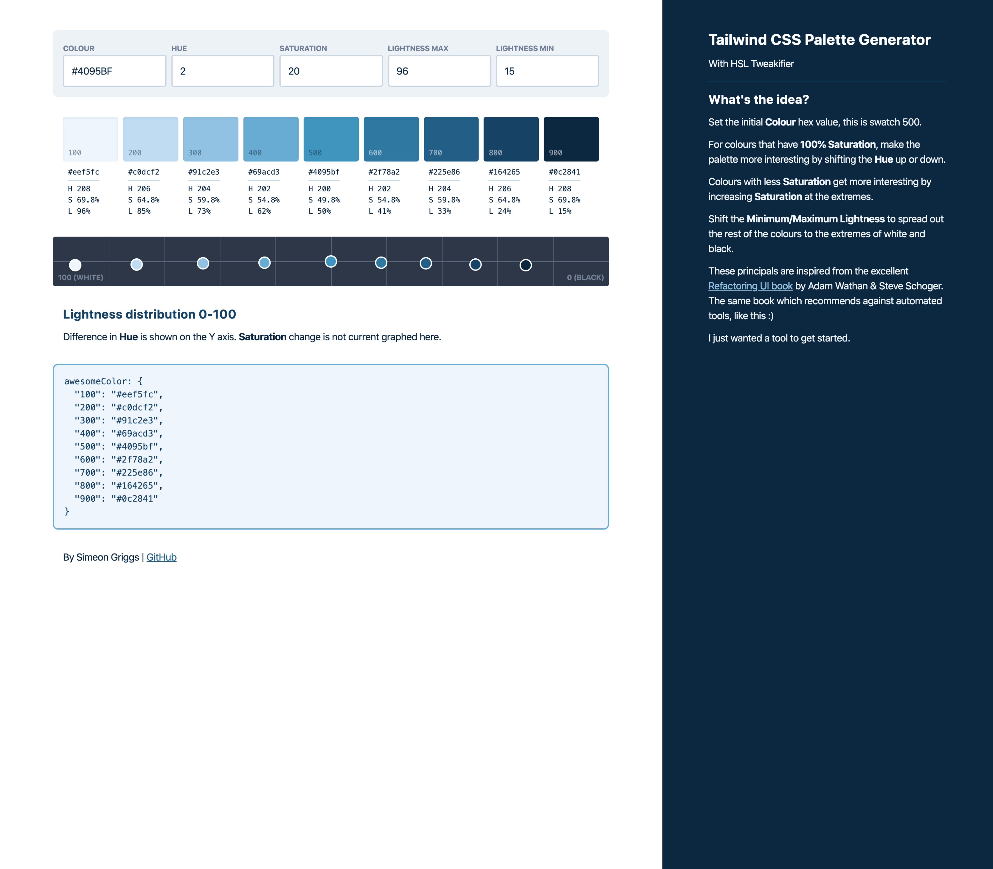 The Tailwind Palette CSS tool