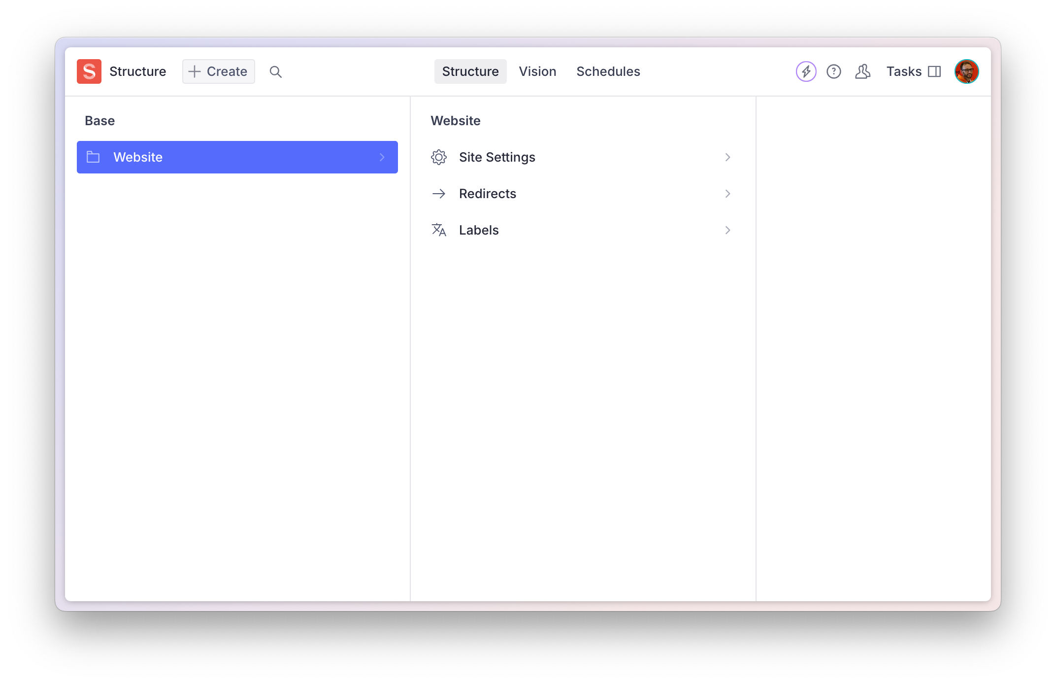 These three document lists have been placed within a parent list item
