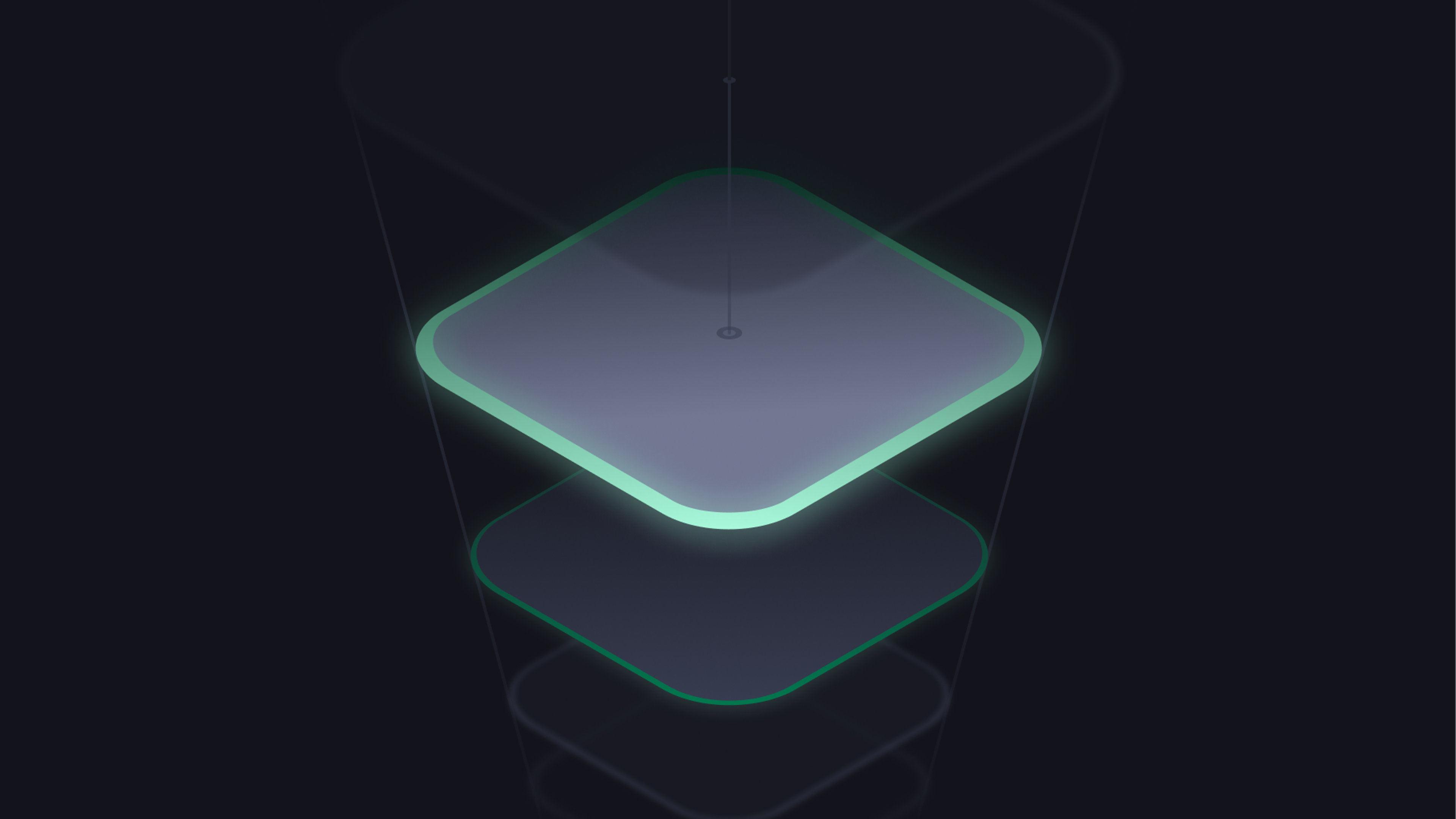 a dark background with a glowing square in the middle