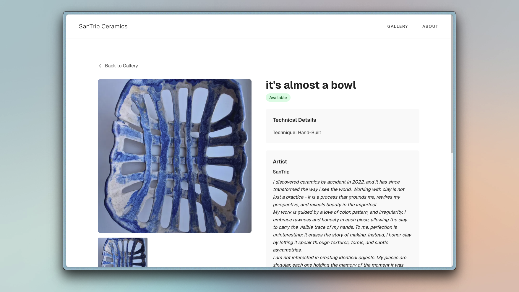 A product landing page