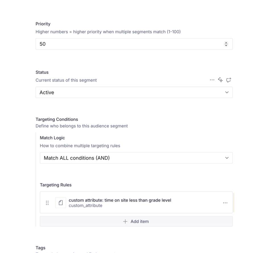 Segmentation rules in Sanity Studio Segmentation rules in Sanity Studio