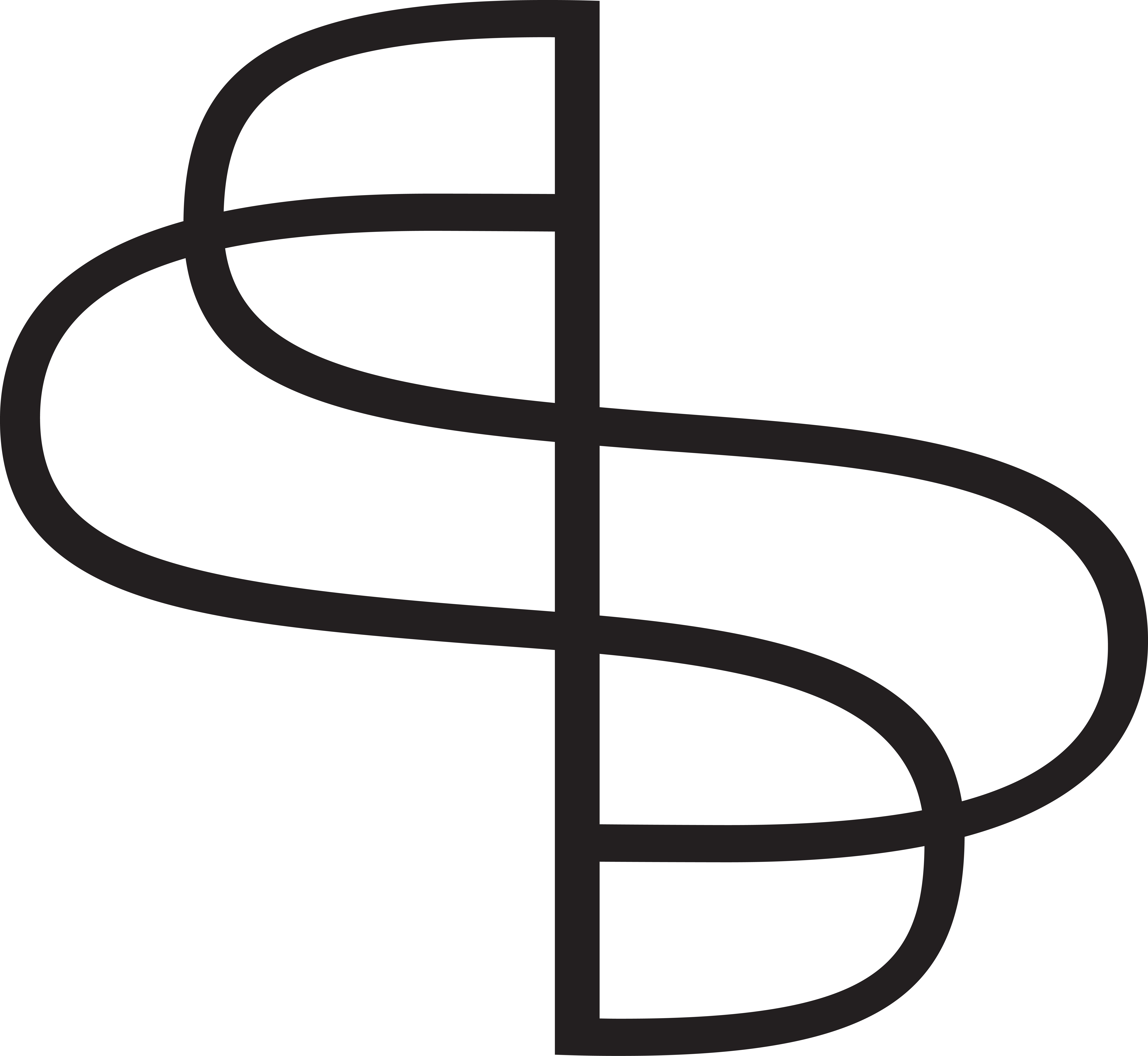 a black and white drawing of a dollar sign