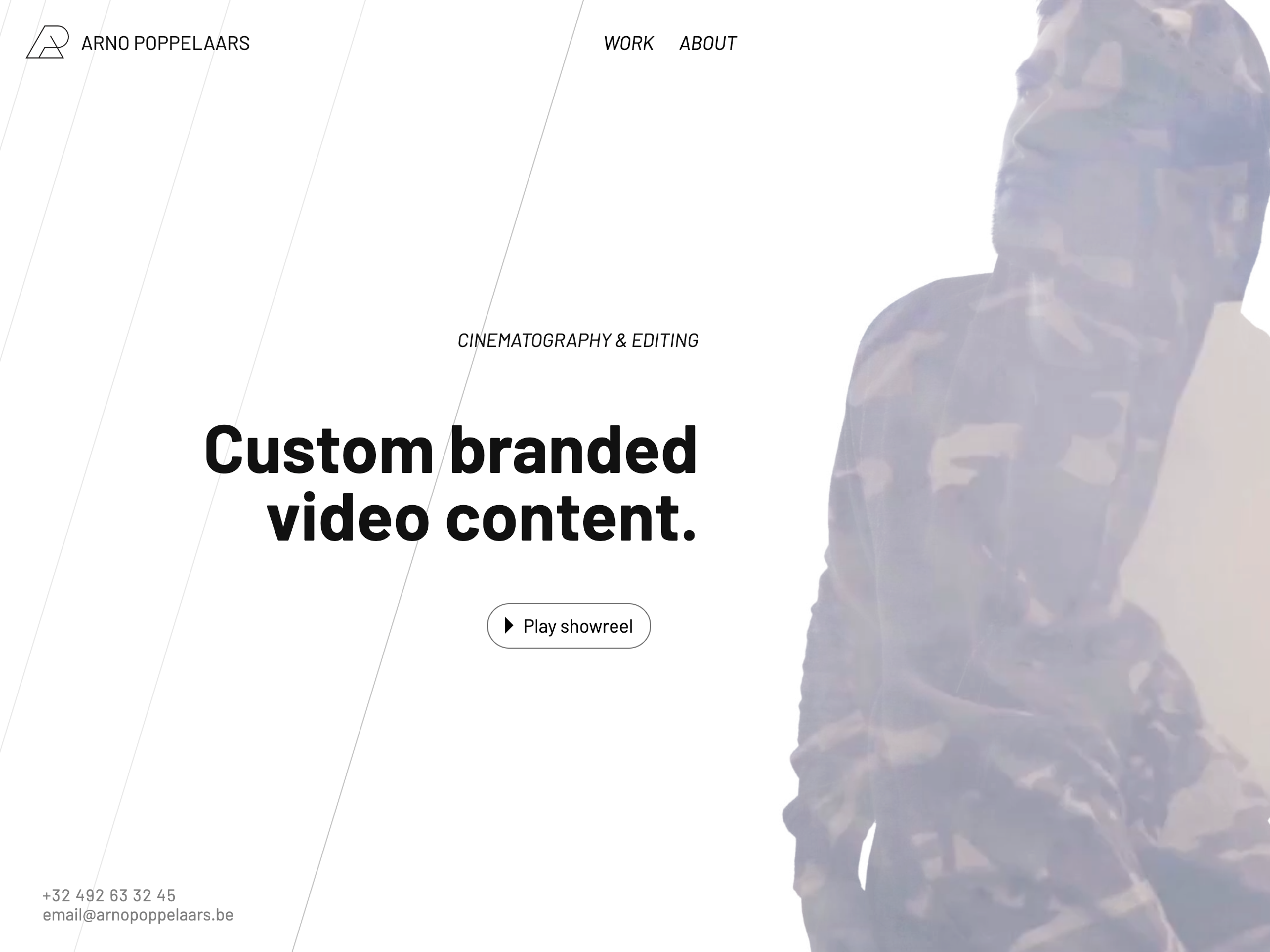 The frontpage for Arno Popperlaarsâ portfolio