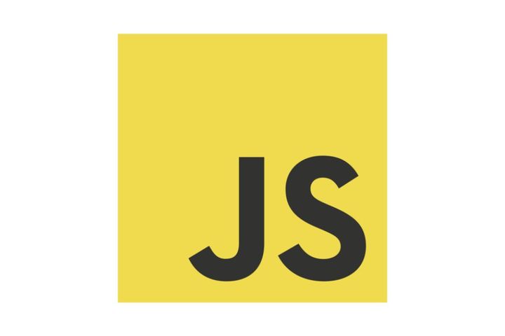 White background with the JavaScript logo on it