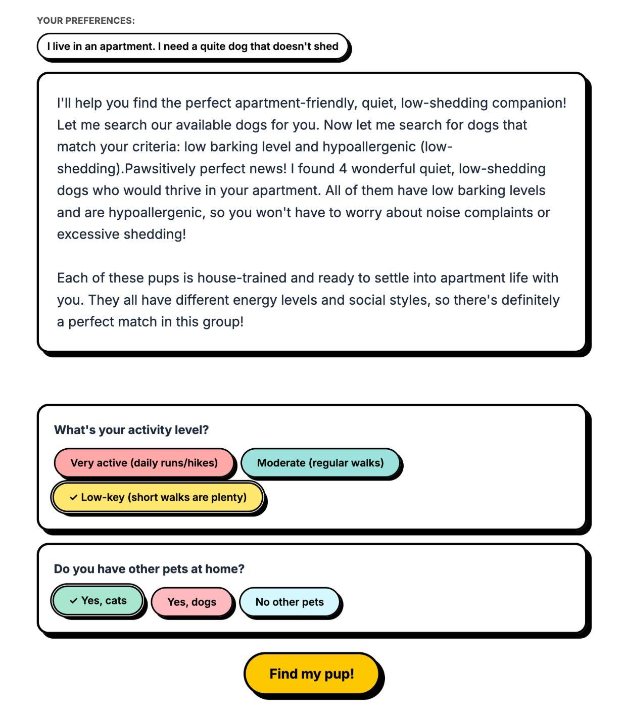 Follow-up questions showcase