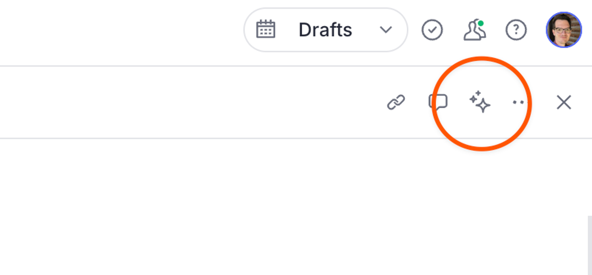 select the sparkle AI assist icon