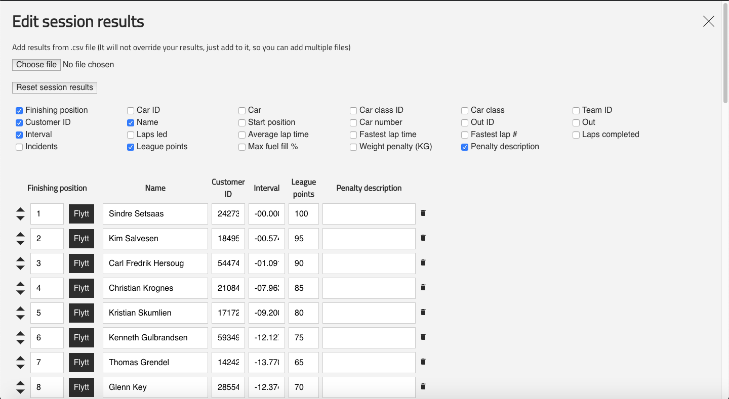 A custom tool for importing results from a CSV file