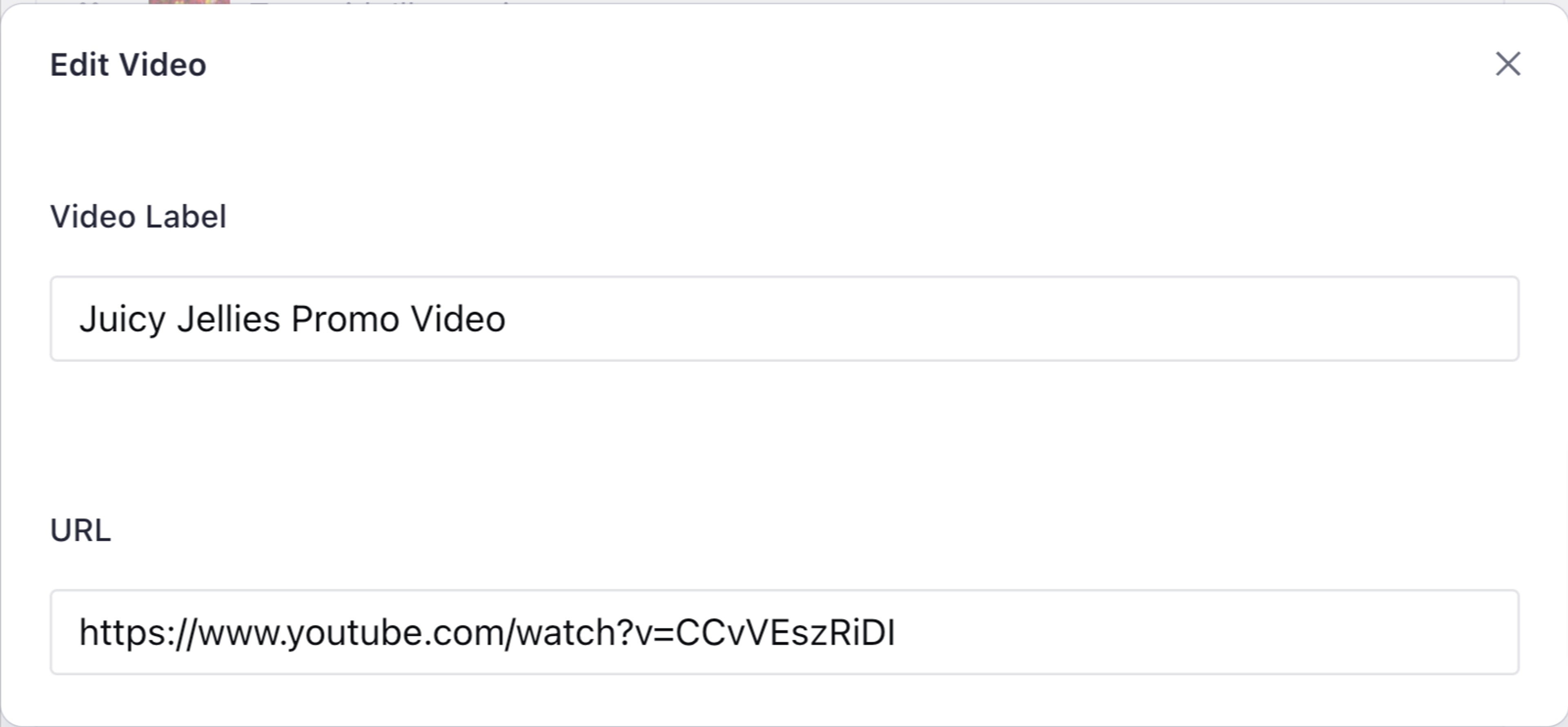 Sanity user interface for video content module.