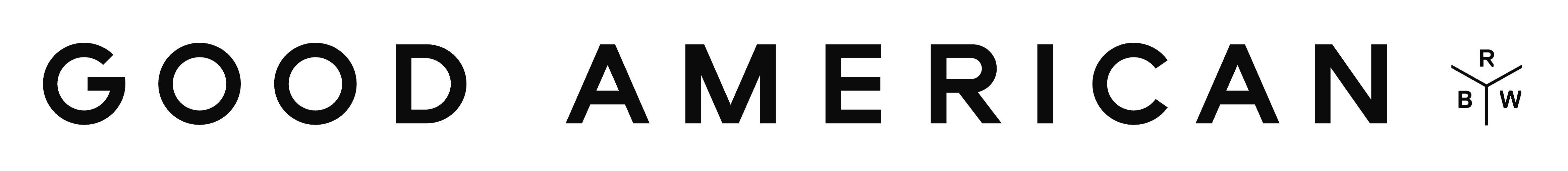 GOOD AMERICAN logo with an R, B, and W symbol.