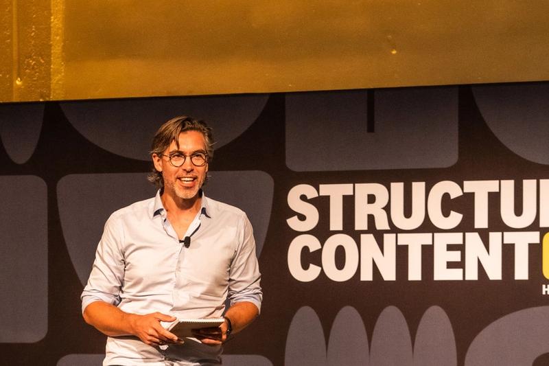 Sanity CEO Magnus Hillsted on stage at Structured Content 2022
