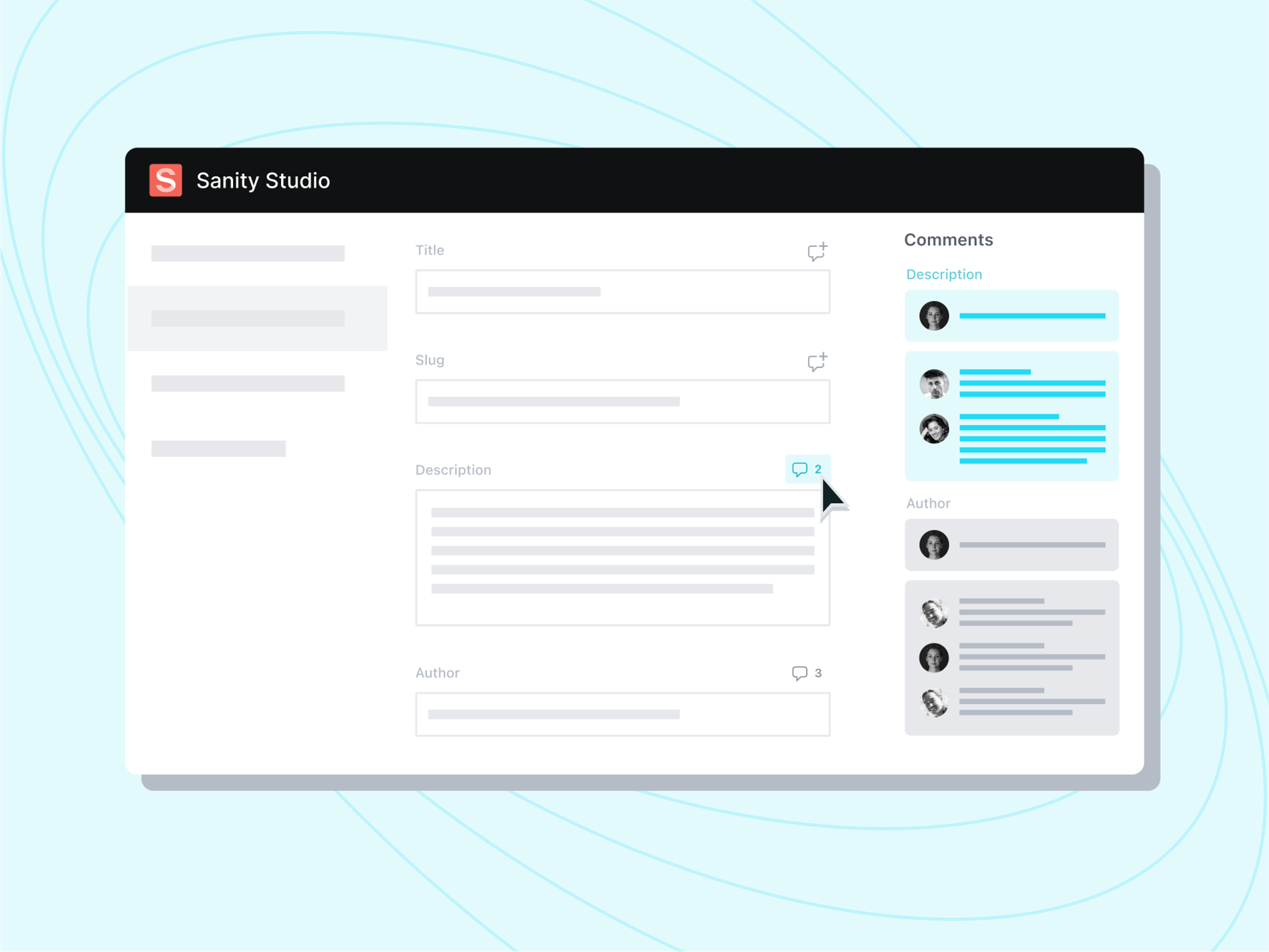 an illustration of a sanity studio dashboard