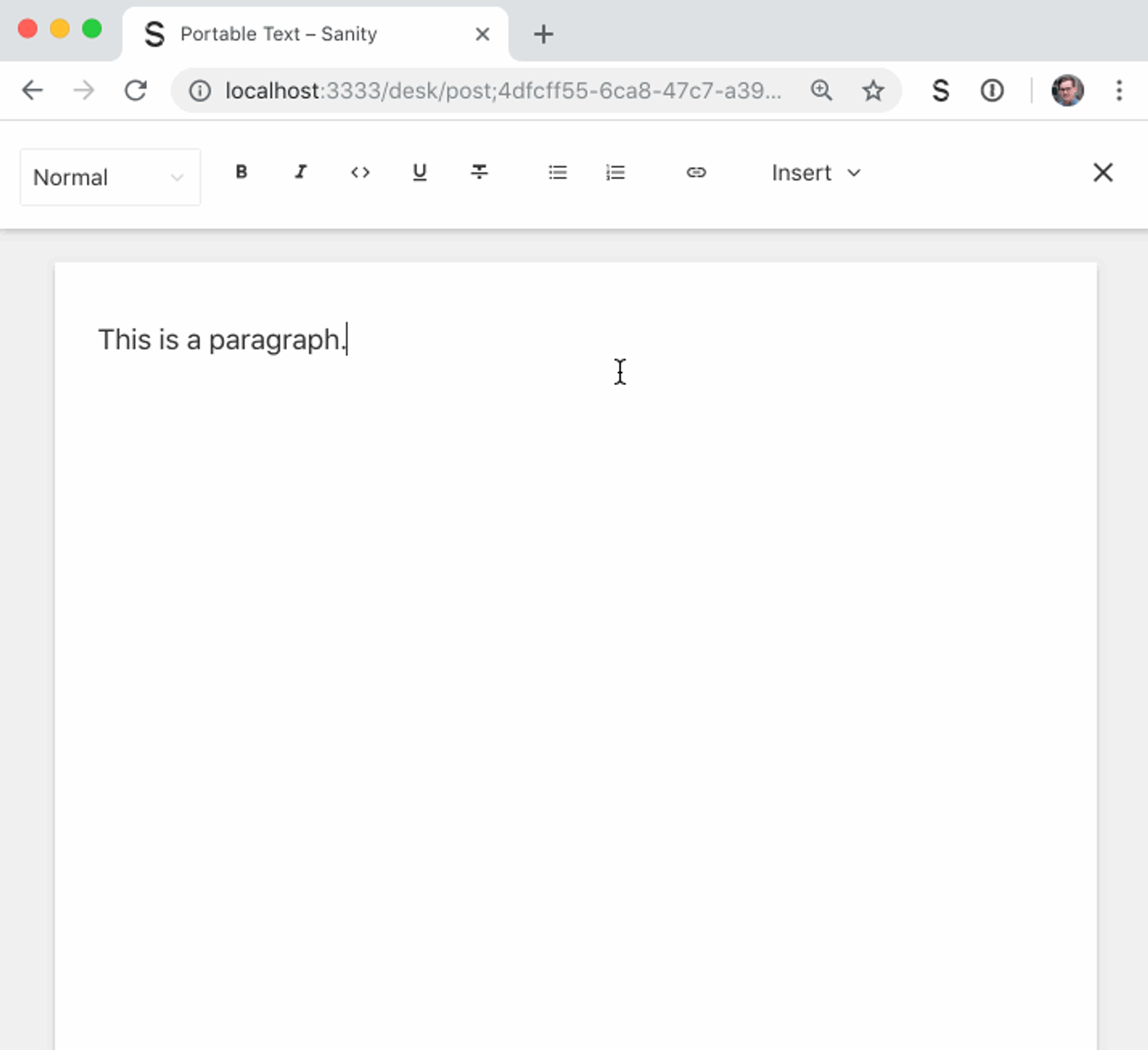 How to insert an image in the editor