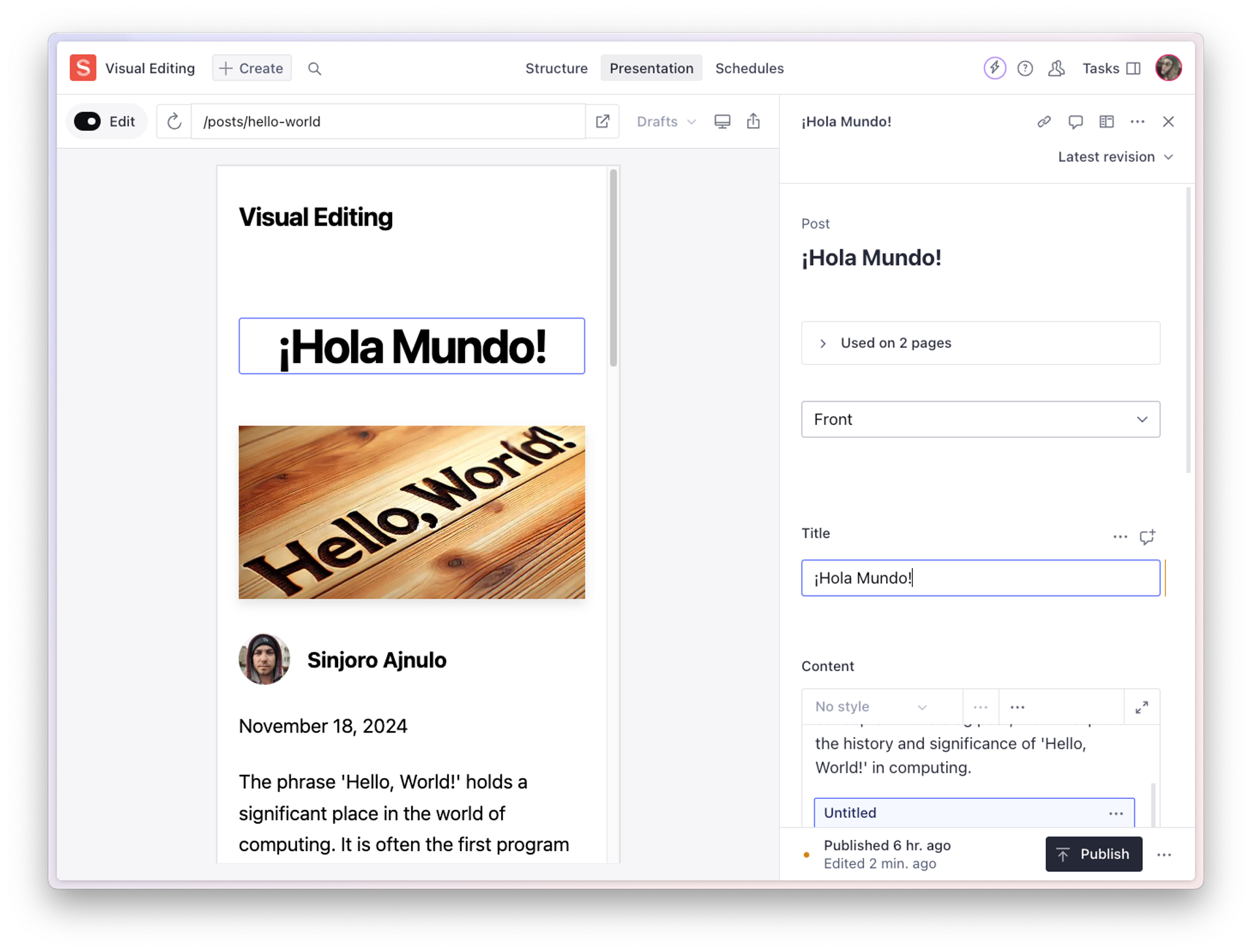 Preview and page building | Sanity Docs