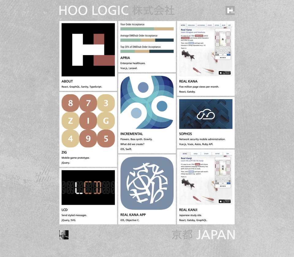 The Hoo logic frontpage with masonry cards The Hoo logic frontpage with masonry cards